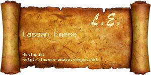Lassan Emese névjegykártya